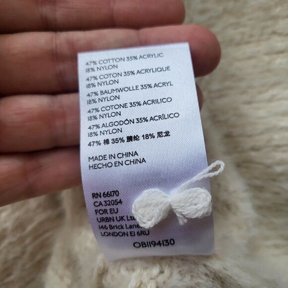 Anthropologie Pilcro Sweater Cardigan Winnie Long Dolman Sleeve Zip-Up‎ Cream MP - Picture 11 of 11